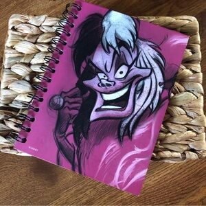 Disney sketched Cruella de Vil spiral mini notebook